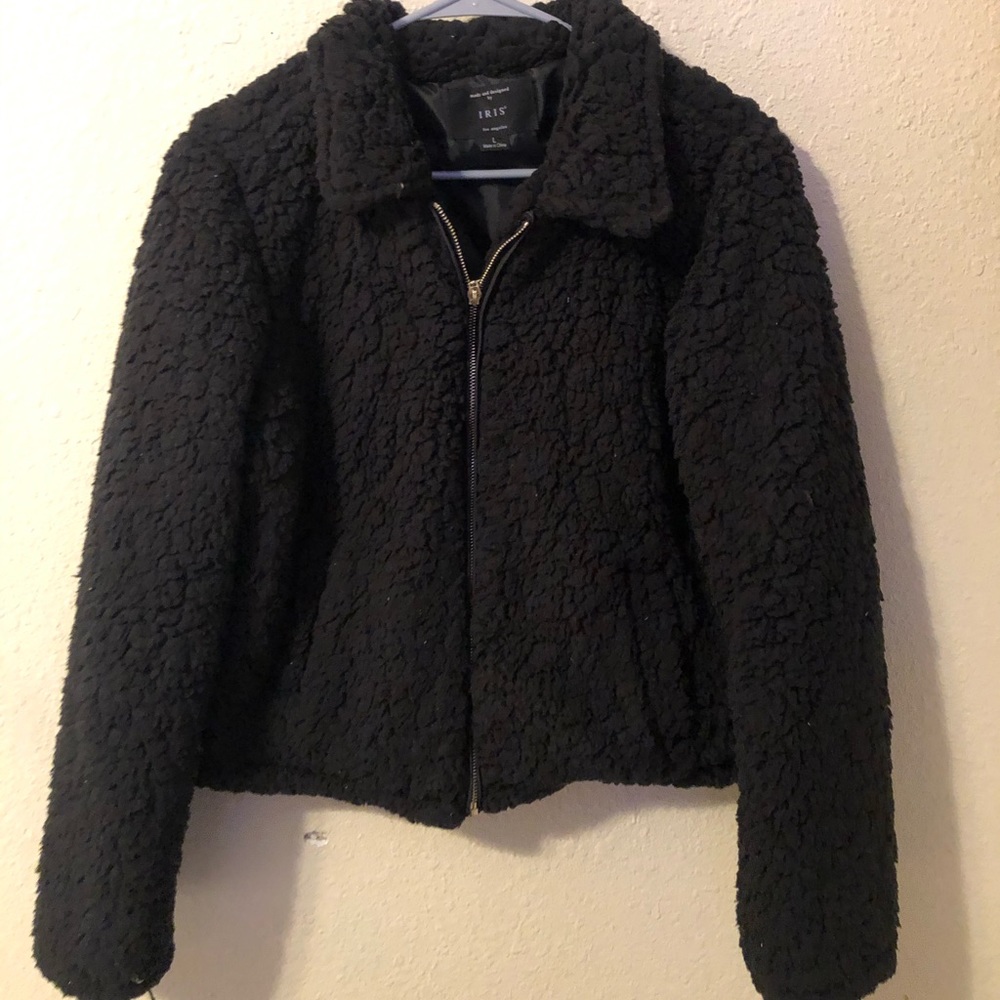 Black Fluffy Iris Sweater